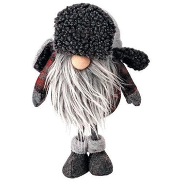 Small Standing Plush Red/Gray Plaid Santa Gnome - The Fox Decor